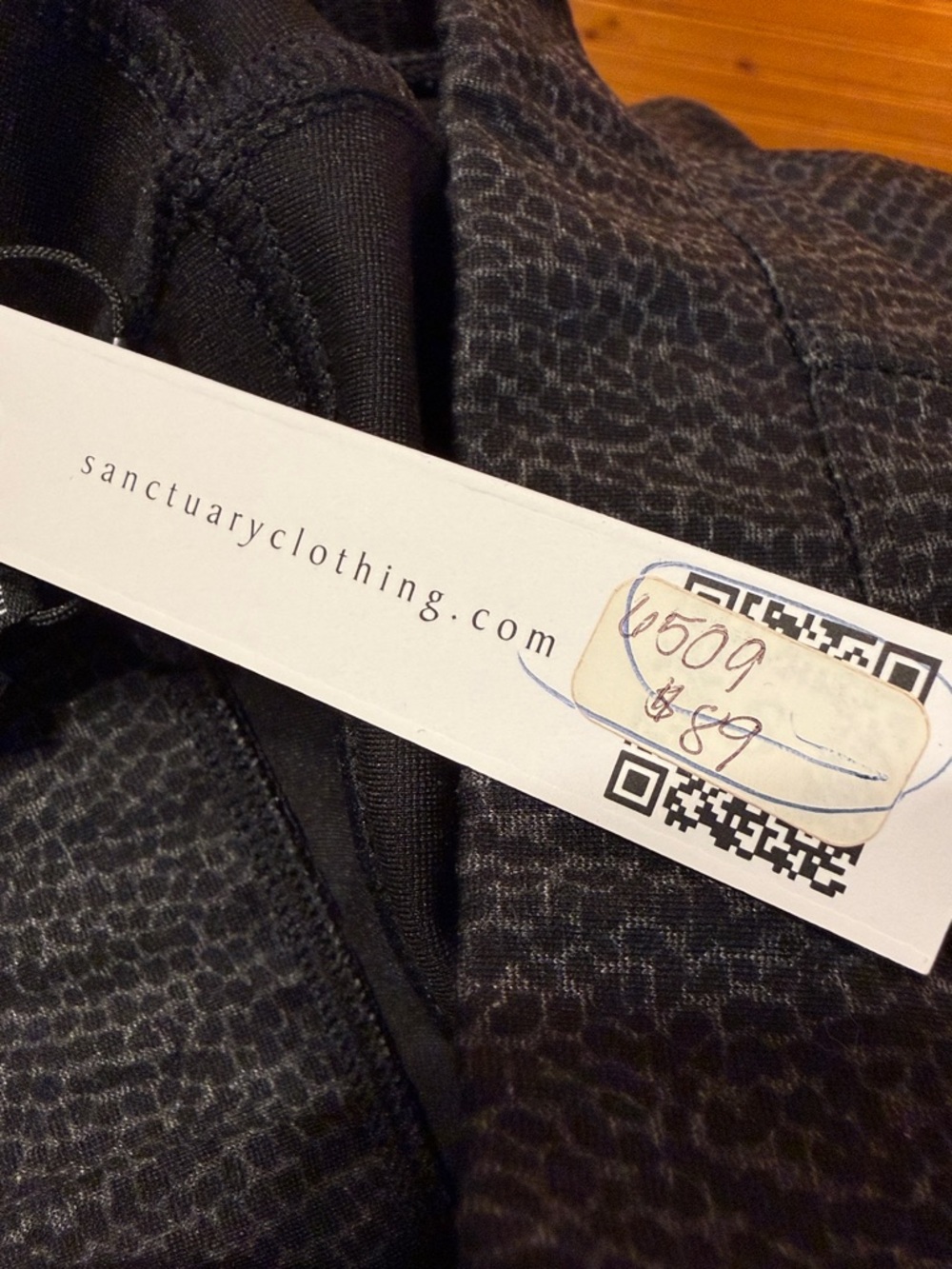 Sanctuary Gray and Black Micro Leopard Skinny Pull-On Pants - Picture 7 of 7